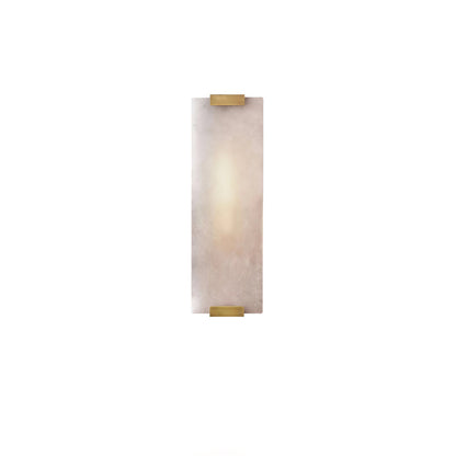 Alabaster Wall Light – Natural Stone Sconce on Brass or Black Frame, 27 or 47cm, Retro Elegance