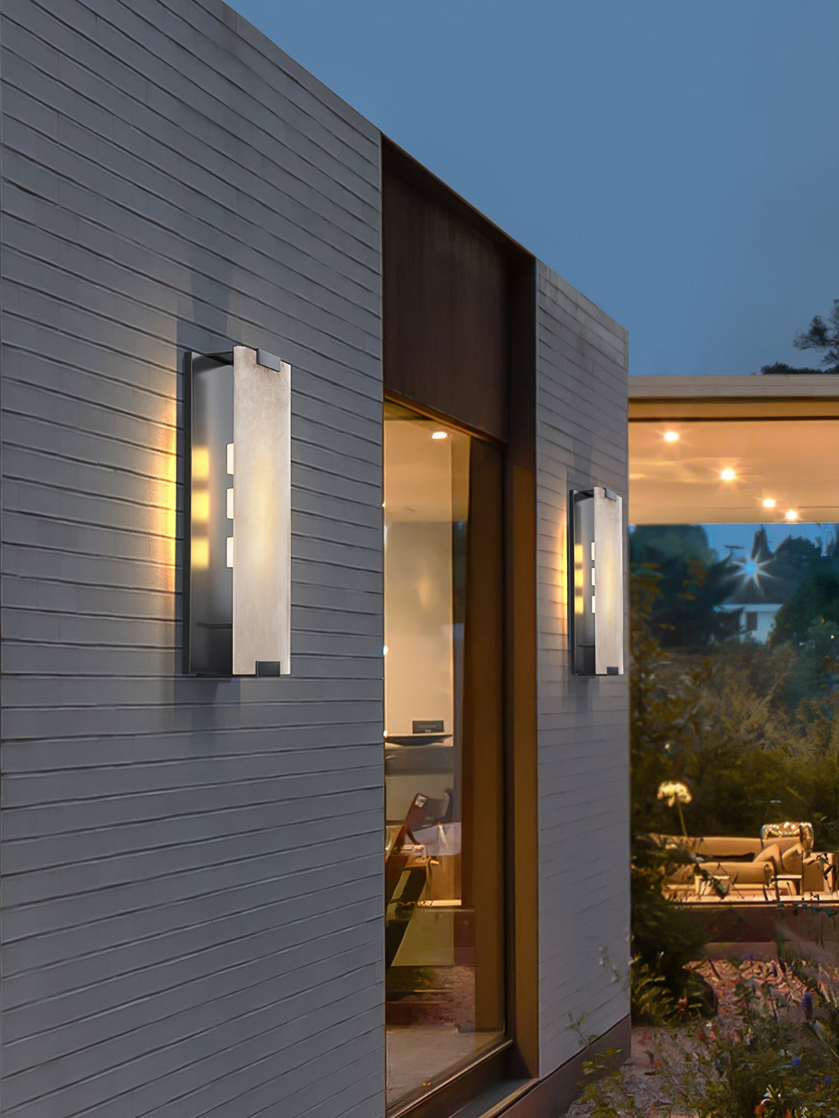 Alabaster Wall Light – Natural Stone Sconce on Brass or Black Frame, 27 or 47cm, Retro Elegance