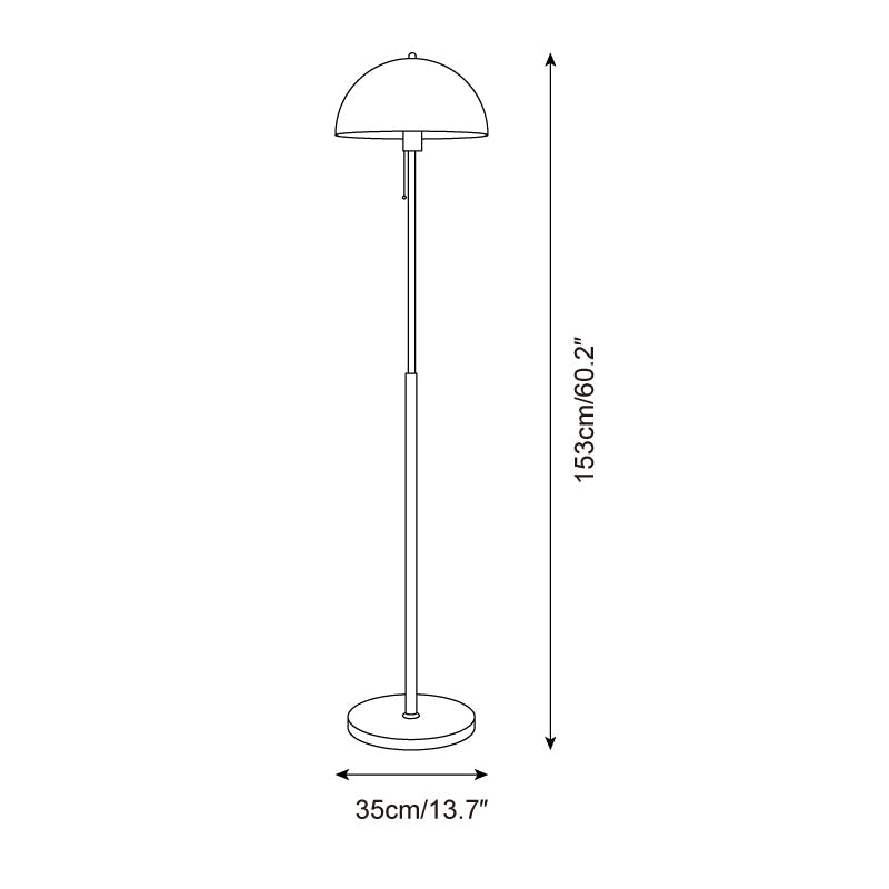 Wooden Floor Lamp – Walnut & Amber Glass Mid-Century Standing Lamp, 153cm, UK Plug