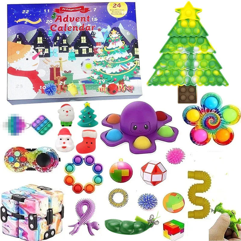 Christmas Advent Calendar – 24-Day Building Brick Set, Christmas Train & Nativity, 27 Designs