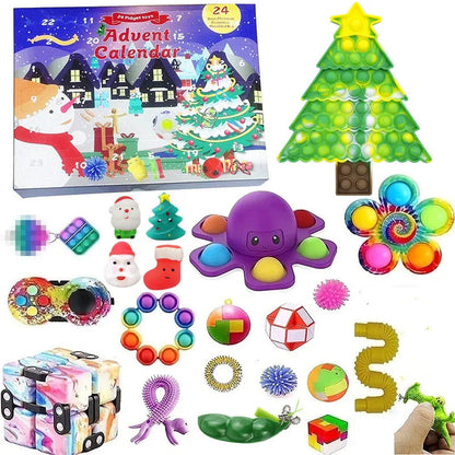 Christmas Advent Calendar – 24-Day Building Brick Set, Christmas Train & Nativity, 27 Designs