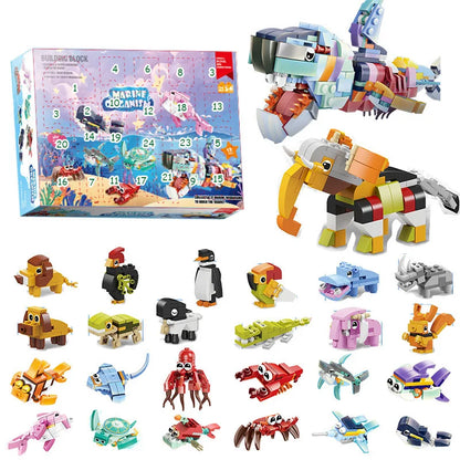 Christmas Advent Calendar – 24-Day Building Brick Set, Christmas Train & Nativity, 27 Designs