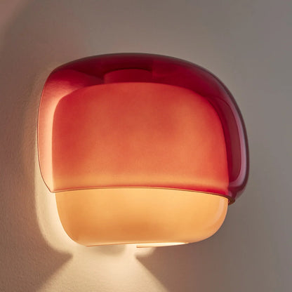 Coloured Glass Wall Light – Modern Sconce, Orange, Green, Blush, Burgundy, Yellow or Grey