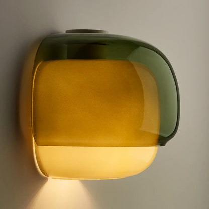 Coloured Glass Wall Light – Modern Sconce, Orange, Green, Blush, Burgundy, Yellow or Grey