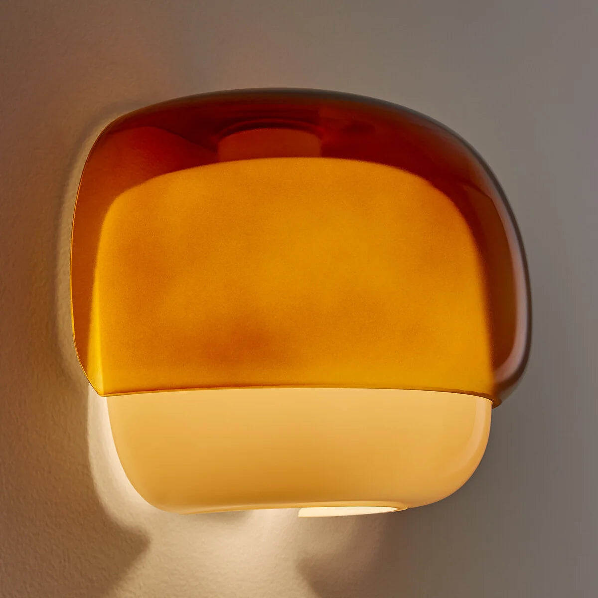 Coloured Glass Wall Light – Modern Sconce, Orange, Green, Blush, Burgundy, Yellow or Grey