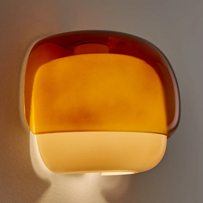 Coloured Glass Wall Light – Modern Sconce, Orange, Green, Blush, Burgundy, Yellow or Grey