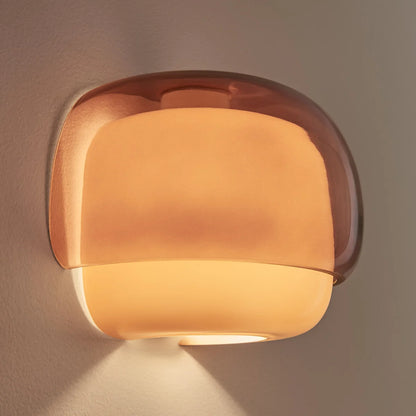 Coloured Glass Wall Light – Modern Sconce, Orange, Green, Blush, Burgundy, Yellow or Grey