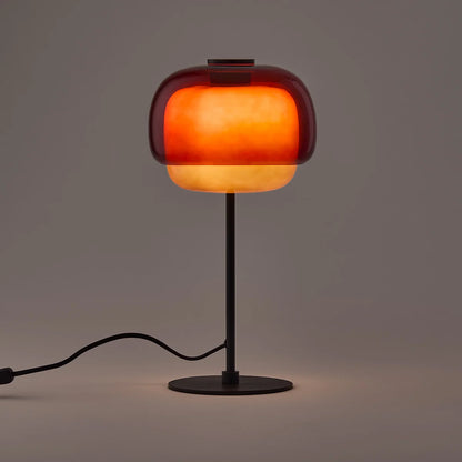Sanae Modern Retro Double-Dome Colored Glass Table Lamp