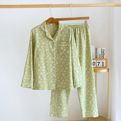 Cotton Pyjama Set – 100% Cotton Crepe Long Sleeve Pyjamas, 13 Colours, M to XXL