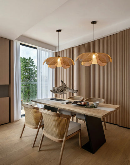 Cefalu Rattan Petals Pendant Light