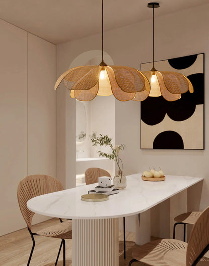 Cefalu Rattan Petals Pendant Light