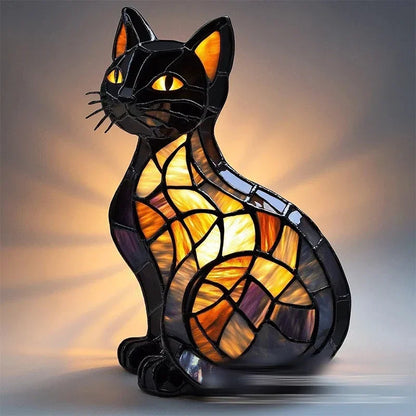 Artistic Stained Cat Table Lamp
