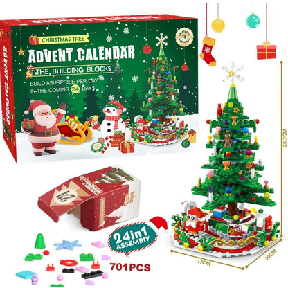 Christmas Advent Calendar – 24-Day Building Brick Set, Christmas Train & Nativity, 27 Designs