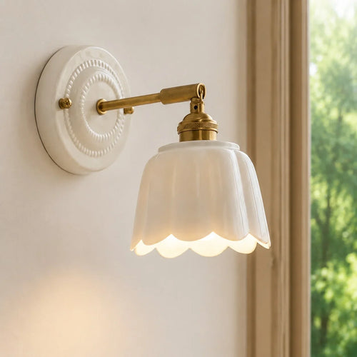 Sidney Vintage Flower Ceramic Wall Sconce