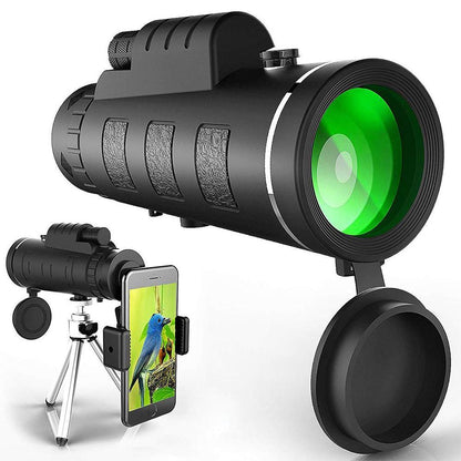 HD Monocular – 10x Waterproof Pocket Monocular with Smartphone Adapter, Birdwatching & Hiking
