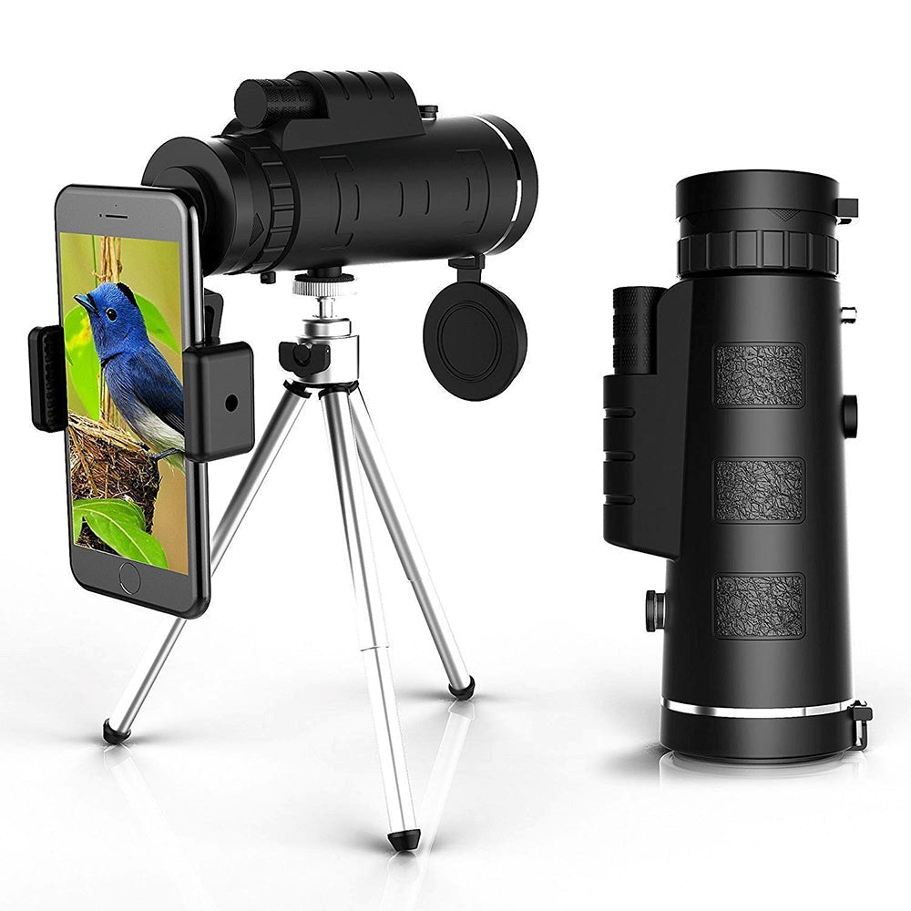 HD Monocular – 10x Waterproof Pocket Monocular with Smartphone Adapter, Birdwatching & Hiking