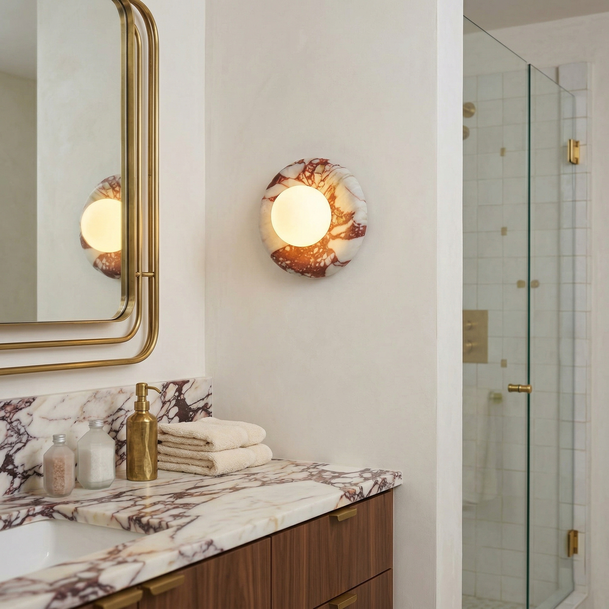 Orli Red Marble Sconce