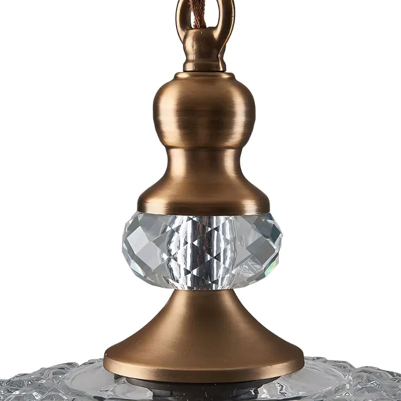 Sylvie Vintage Glass Brass Flower Pendant Light