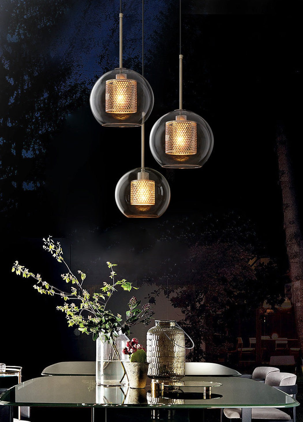 Chiswick Glass Shade Brass Fitting Pendant Light