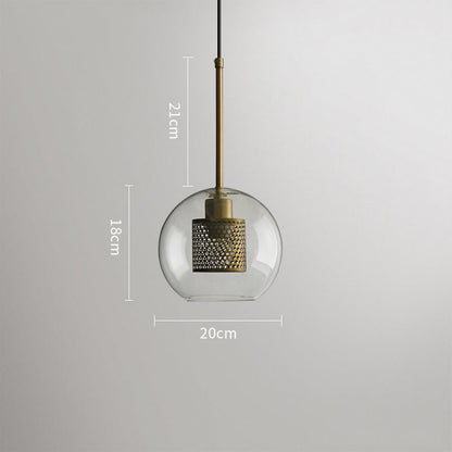 Chiswick Glass Shade Brass Fitting Pendant Light
