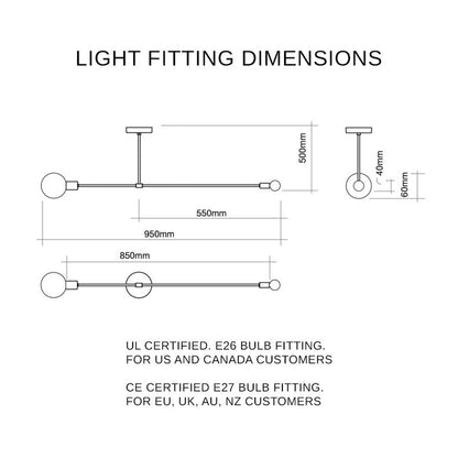 Surry Hills 2 Bulbs Modern Minimalist Line Pendant Light