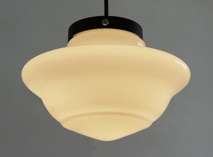 Art Deco Milk Glass Pendant Light