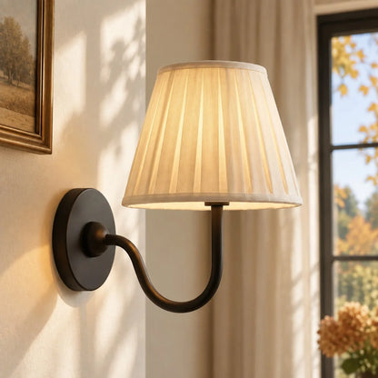 Tansy Classic Traditional Pleated Shade Wall Sconce