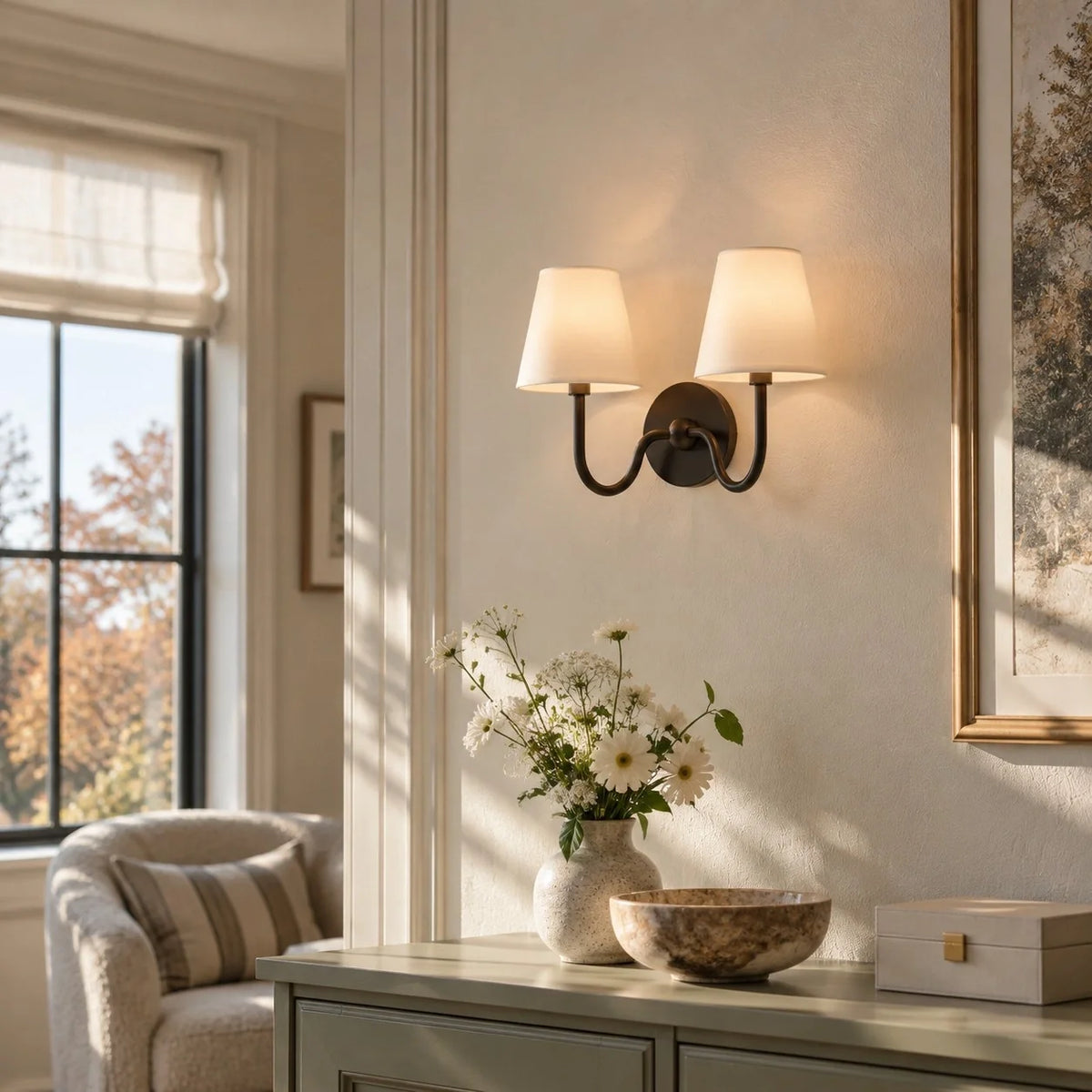 Tansy Classic Traditional Pleated Shade Wall Sconce