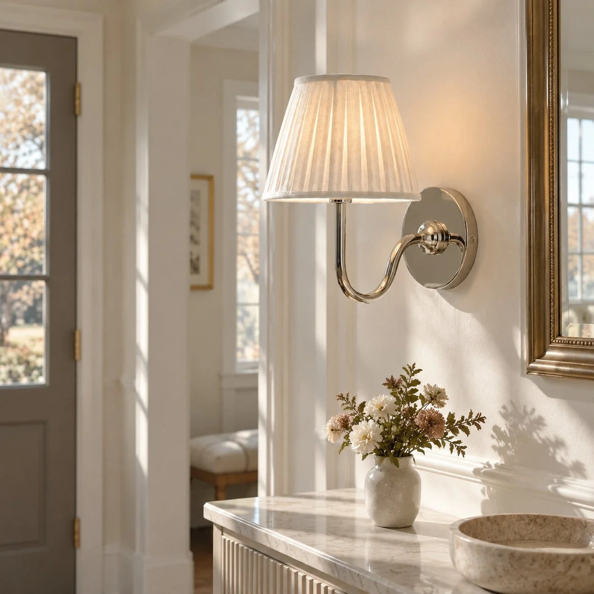 Tansy Classic Traditional Pleated Shade Wall Sconce