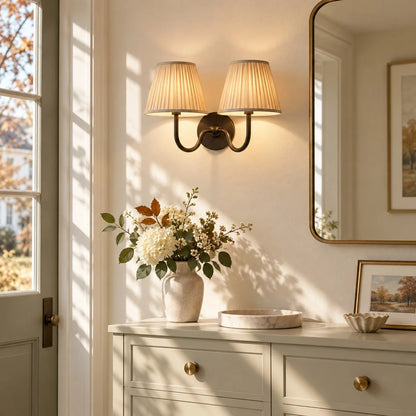 Tansy Classic Traditional Pleated Shade Wall Sconce