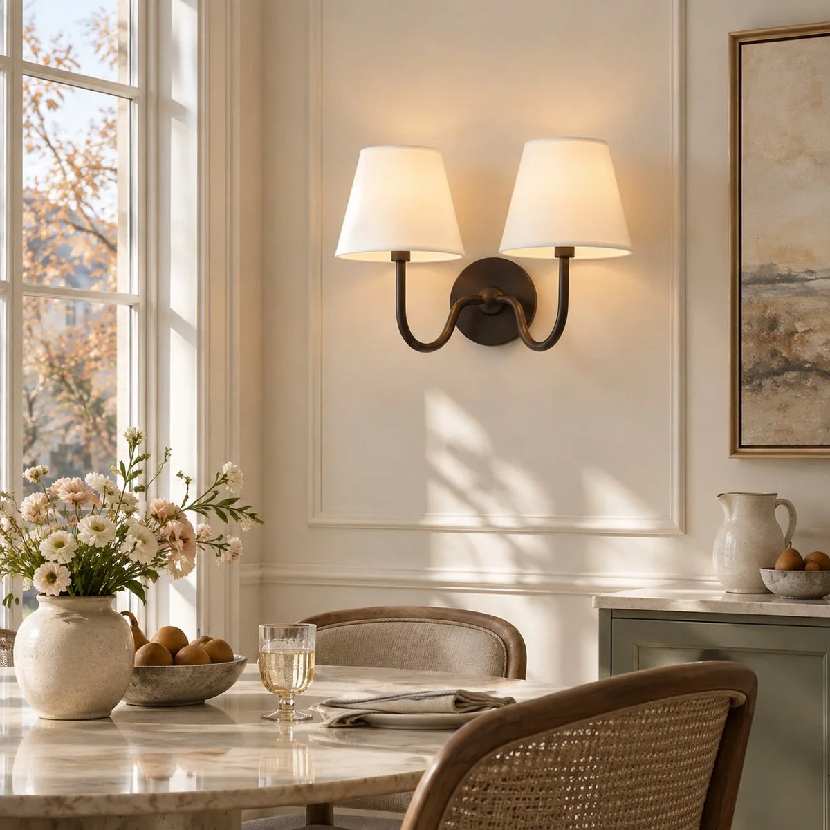 Tansy Classic Traditional Pleated Shade Wall Sconce