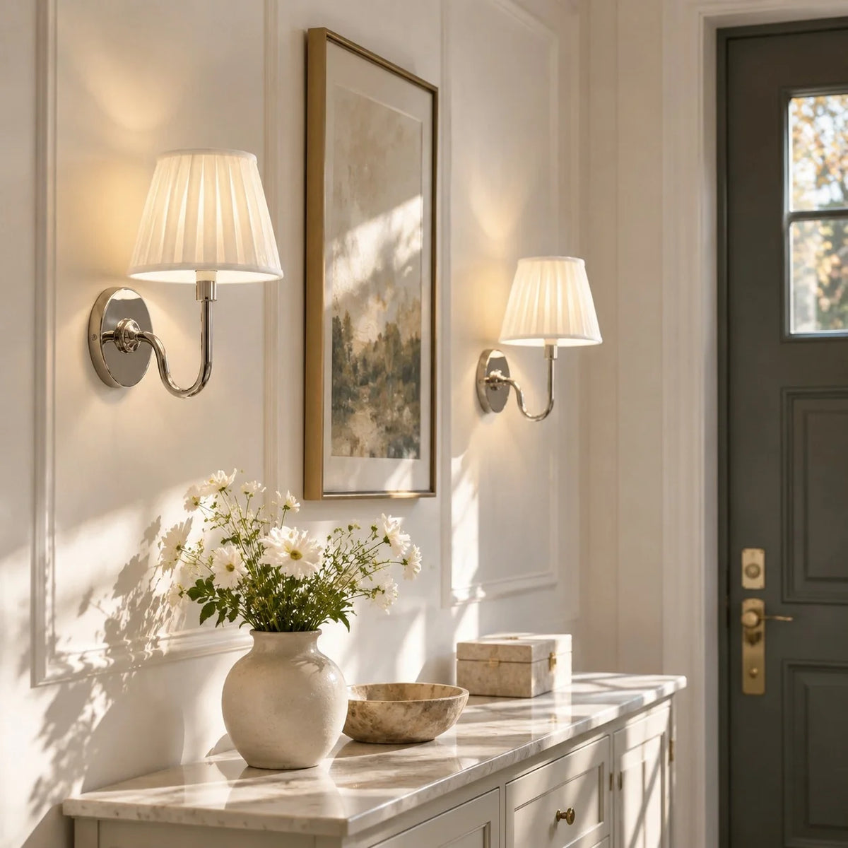 Tansy Classic Traditional Pleated Shade Wall Sconce