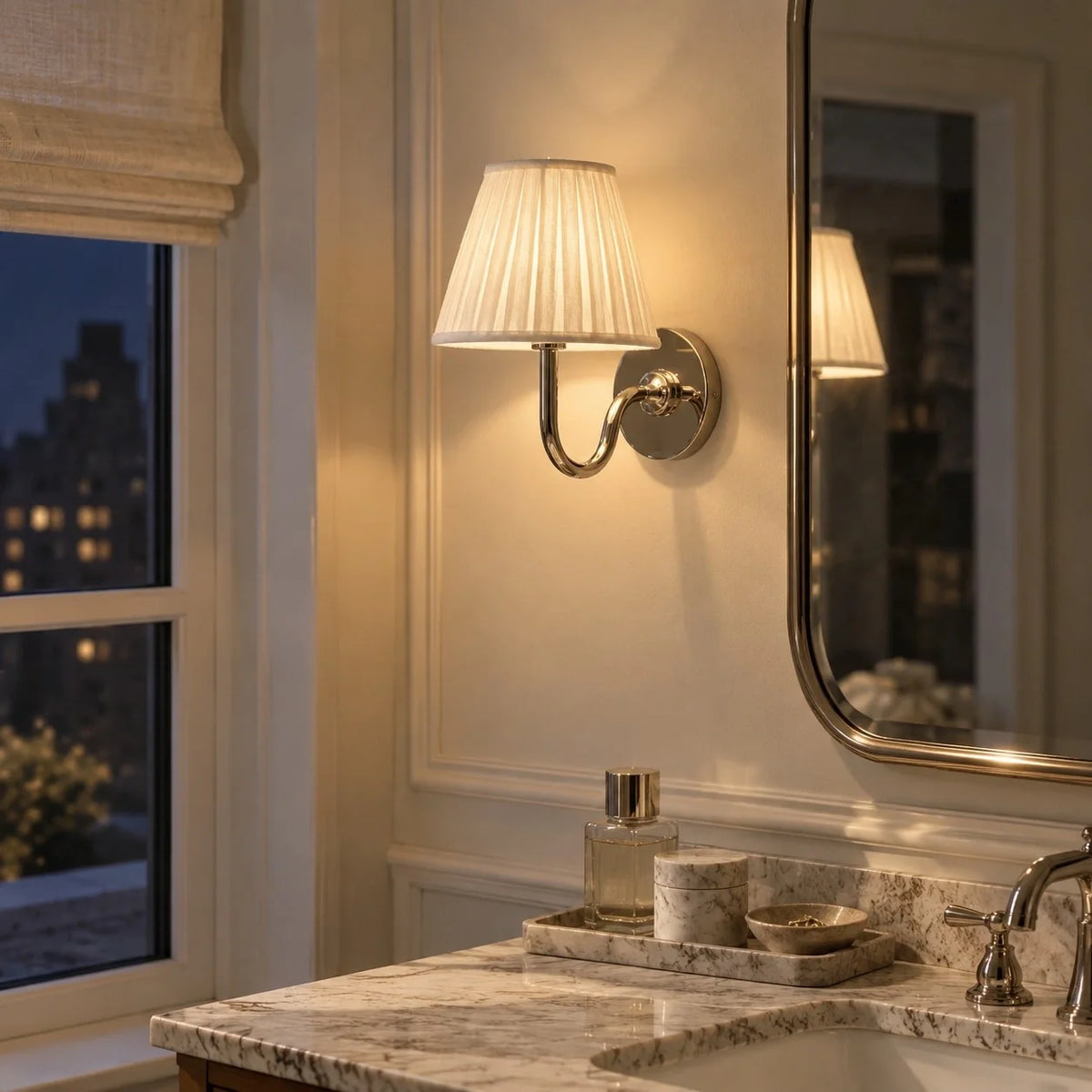 Tansy Classic Traditional Pleated Shade Wall Sconce