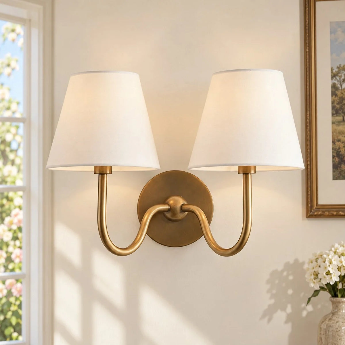 Tansy Classic Traditional Pleated Shade Wall Sconce
