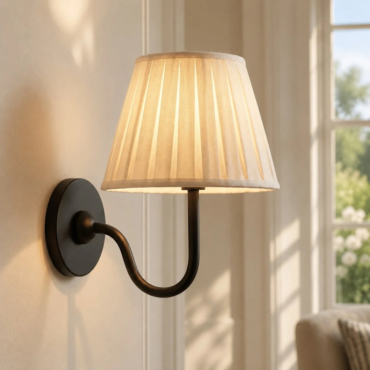 Tansy Classic Traditional Pleated Shade Wall Sconce