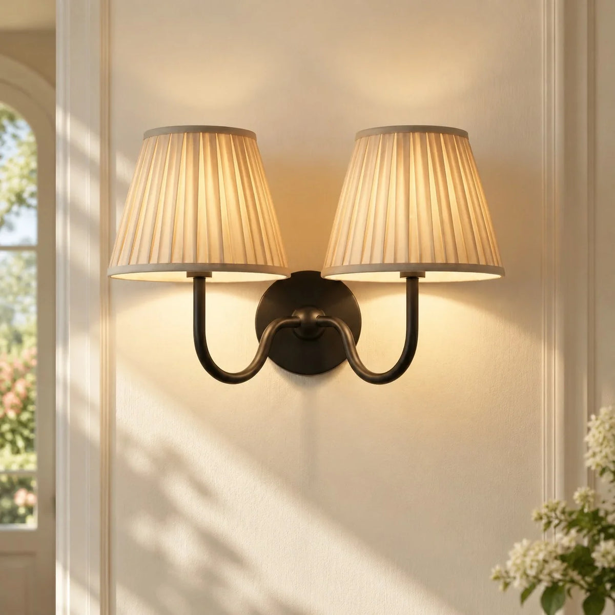 Tansy Classic Traditional Pleated Shade Wall Sconce