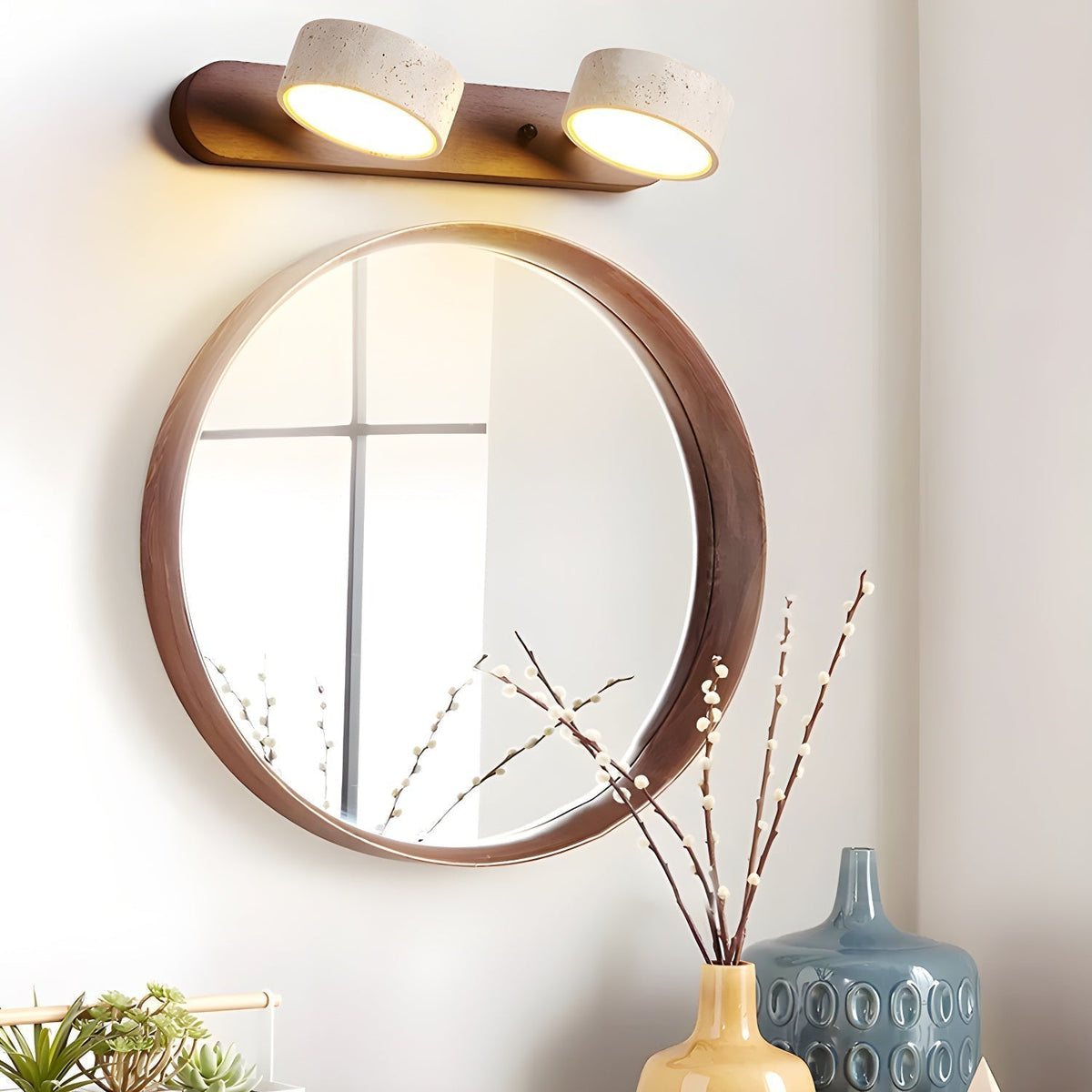 LED lamp made of natural stone for hallway, bathroom, bedroom