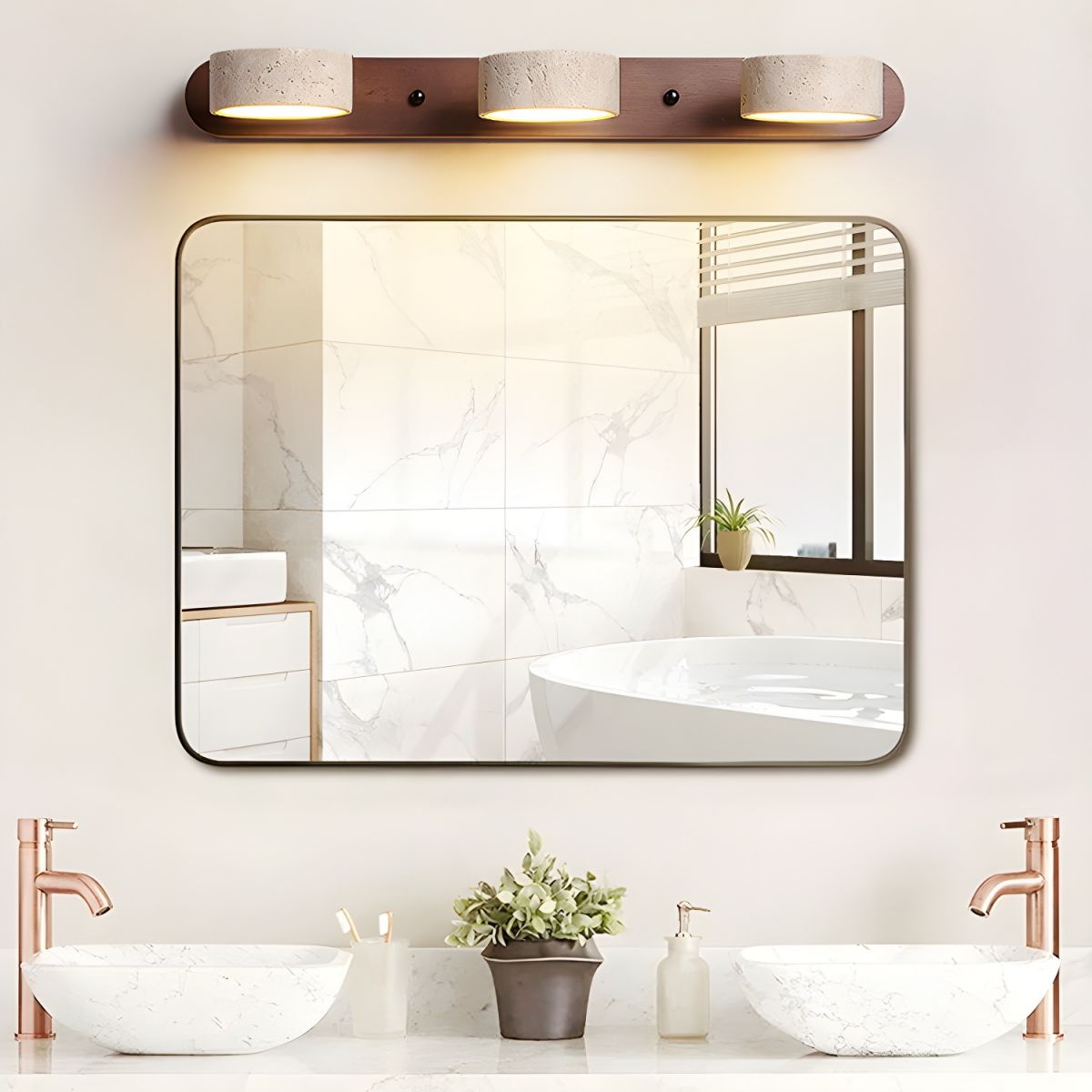 LED lamp made of natural stone for hallway, bathroom, bedroom