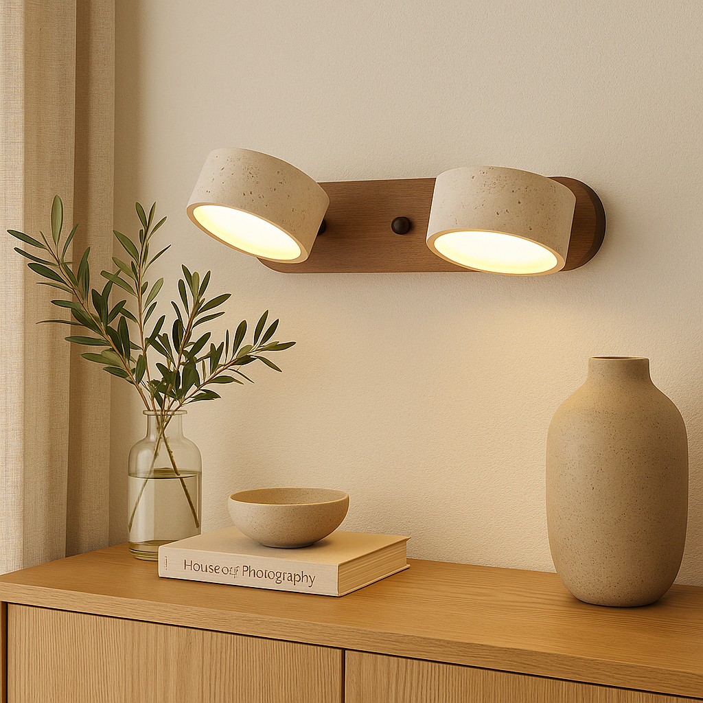 LED lamp made of natural stone for hallway, bathroom, bedroom