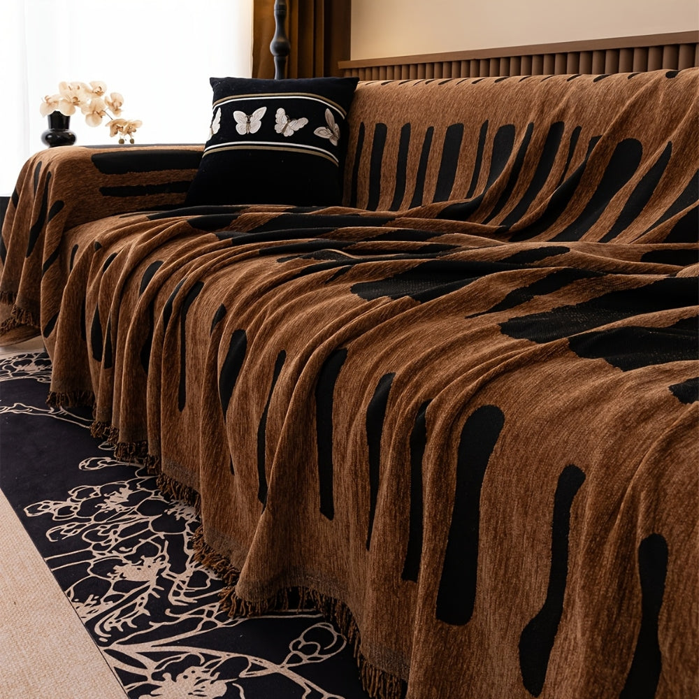 Sofa cover for living room with tribal pattern – soft sofa protector