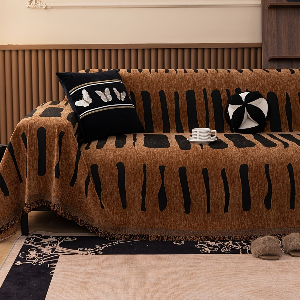 Sofa cover for living room with tribal pattern – soft sofa protector