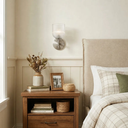 Vireo Farmhouse Copper Ribbed Glass Wall Sconce