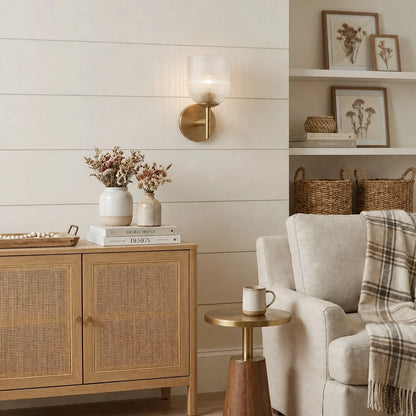 Vireo Farmhouse Copper Ribbed Glass Wall Sconce