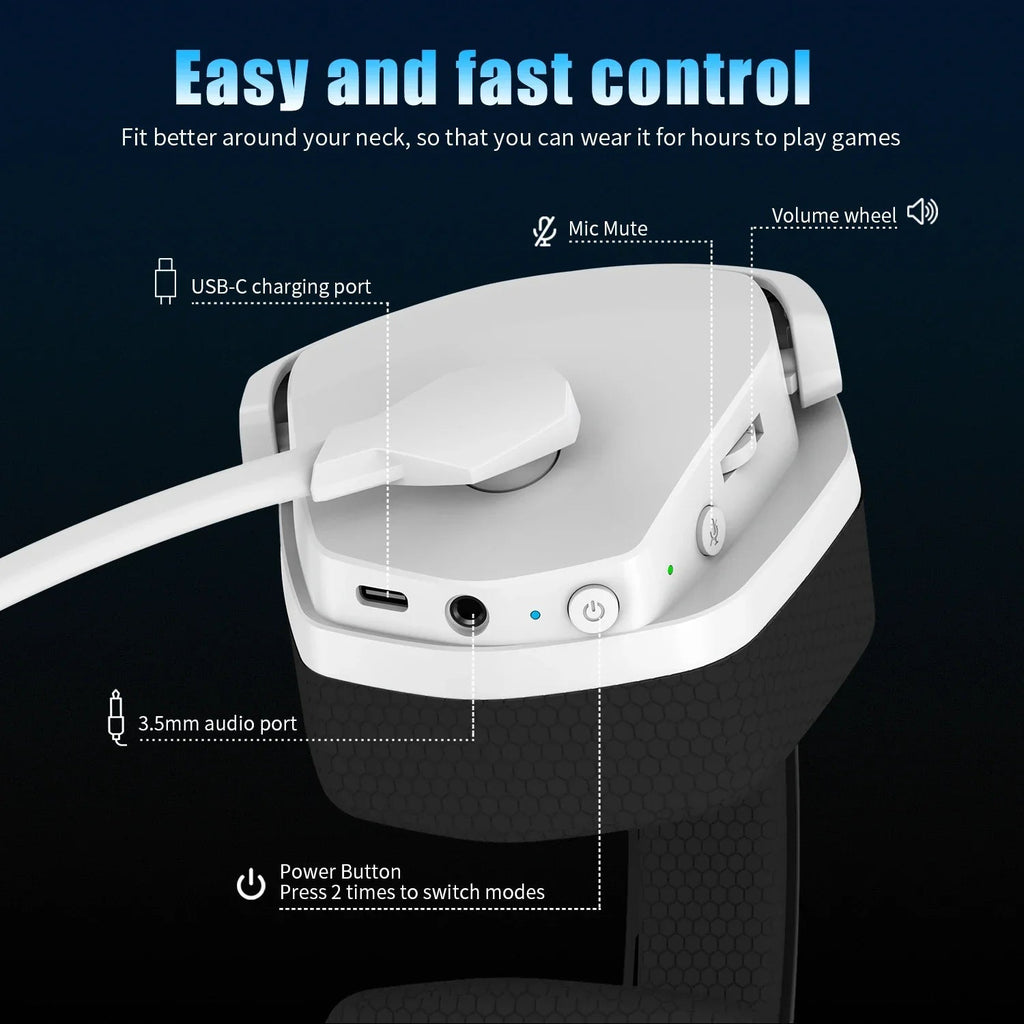 Wireless Gaming Headset with Active Noise Cancellation & Long Battery Life | Immersive Sound for Uninterrupted Gaming Sessions