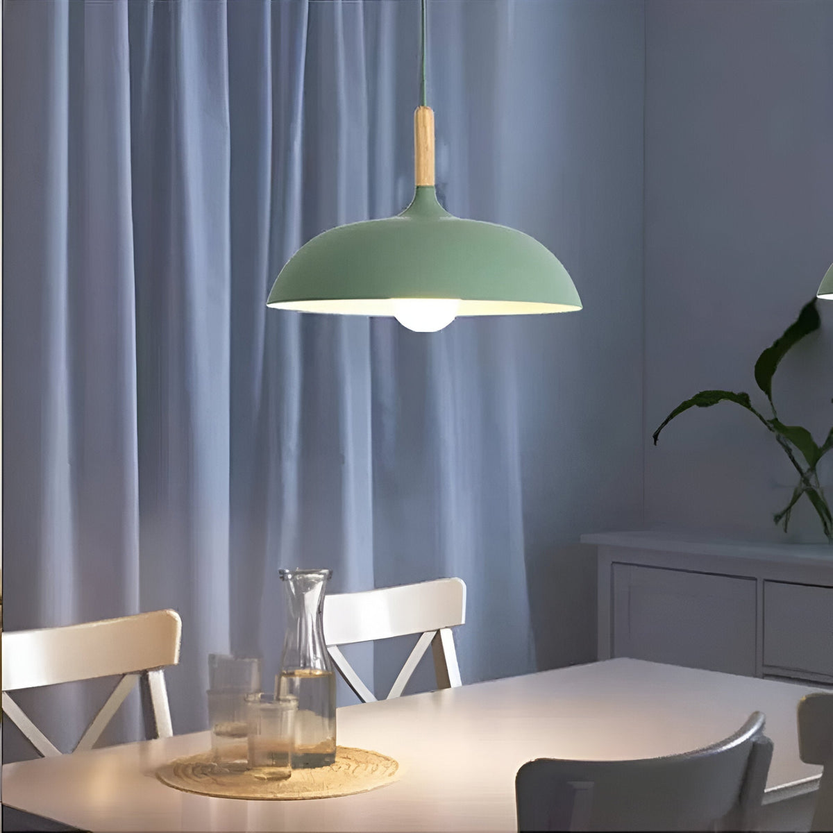 Scandinavian wooden pendant lamp warm lighting