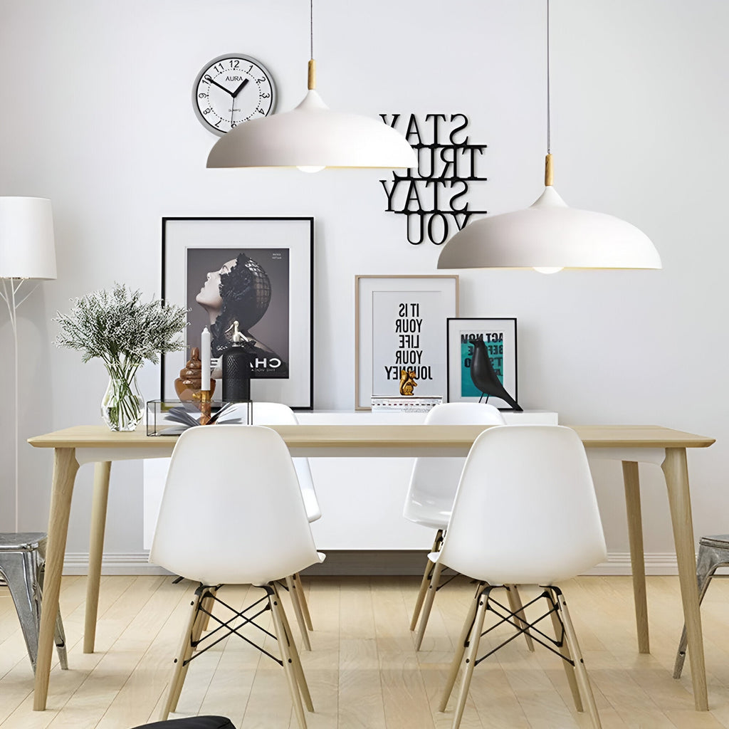 Scandinavian wooden pendant lamp warm lighting