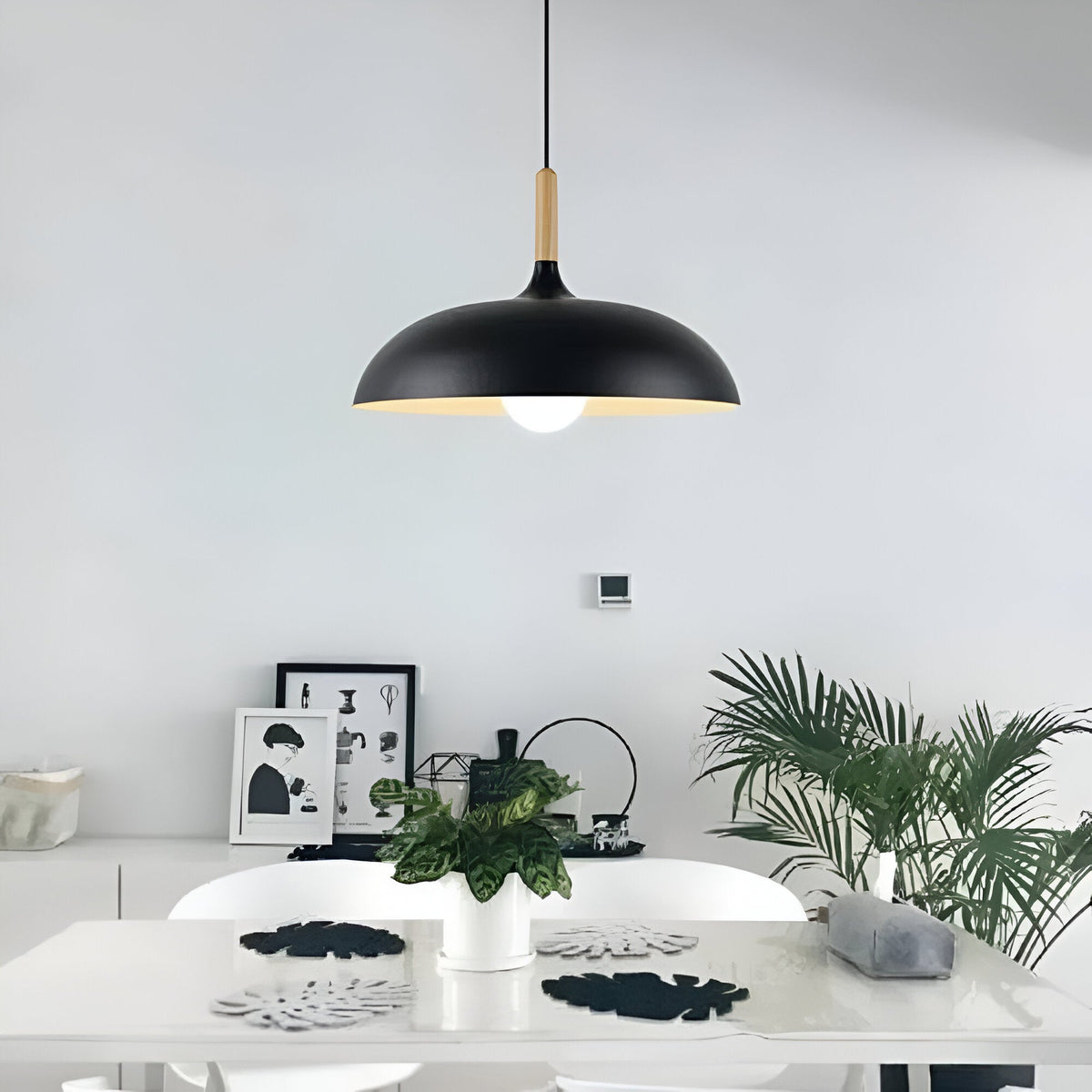 Scandinavian wooden pendant lamp warm lighting