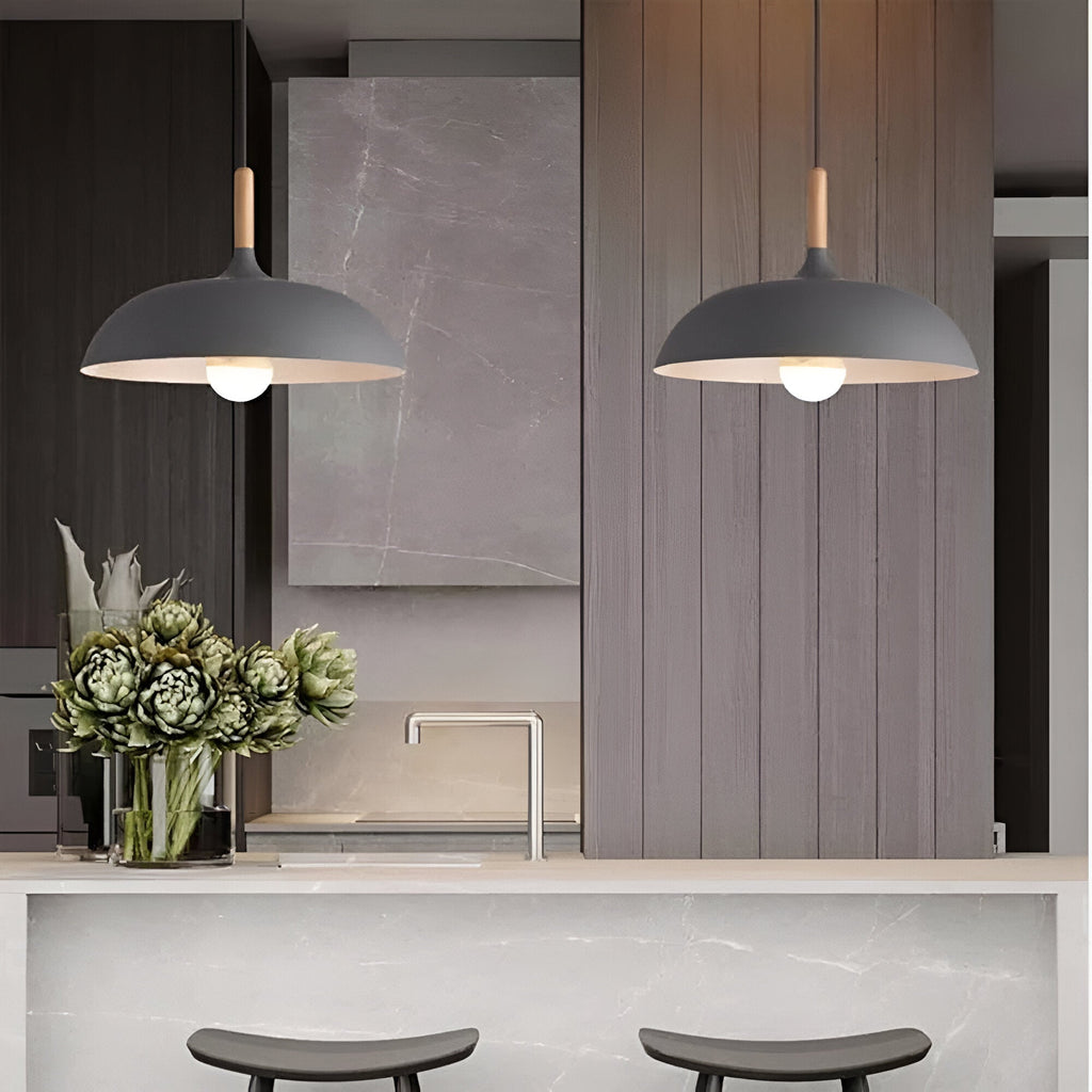 Scandinavian wooden pendant lamp warm lighting