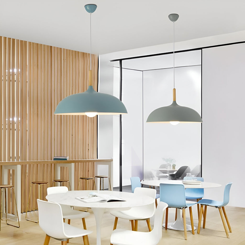 Scandinavian wooden pendant lamp warm lighting