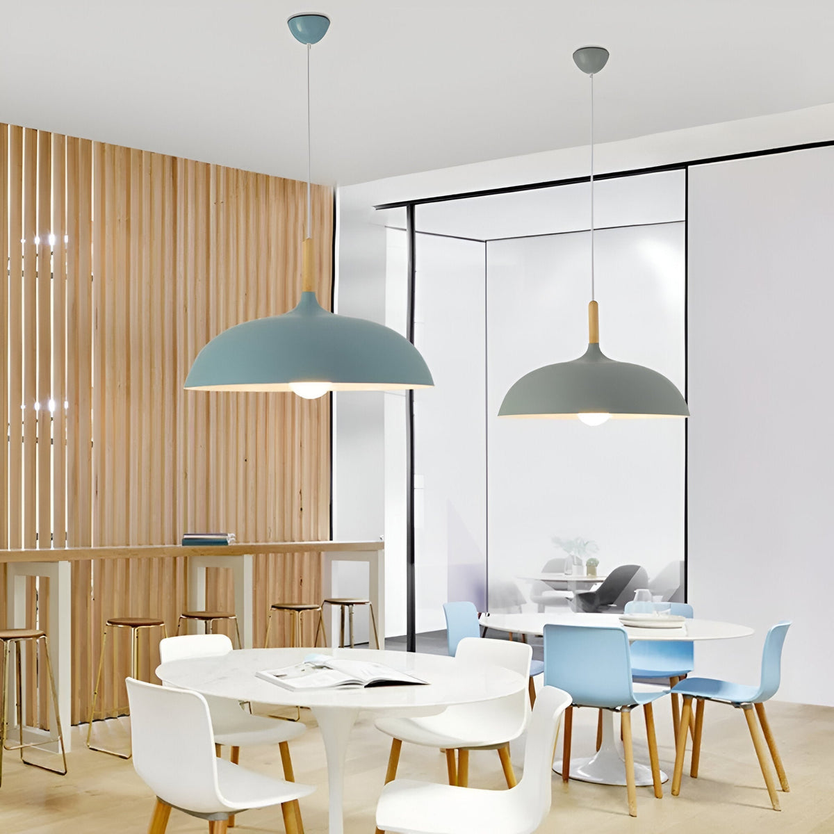 Scandinavian wooden pendant lamp warm lighting